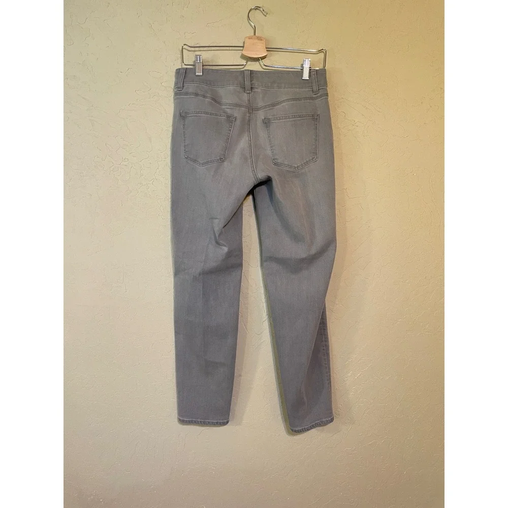 Talbots Flawless Five-Pocket Boyfriend Jeans Grey‎ Mid Rise Size 4 Stretch Denim